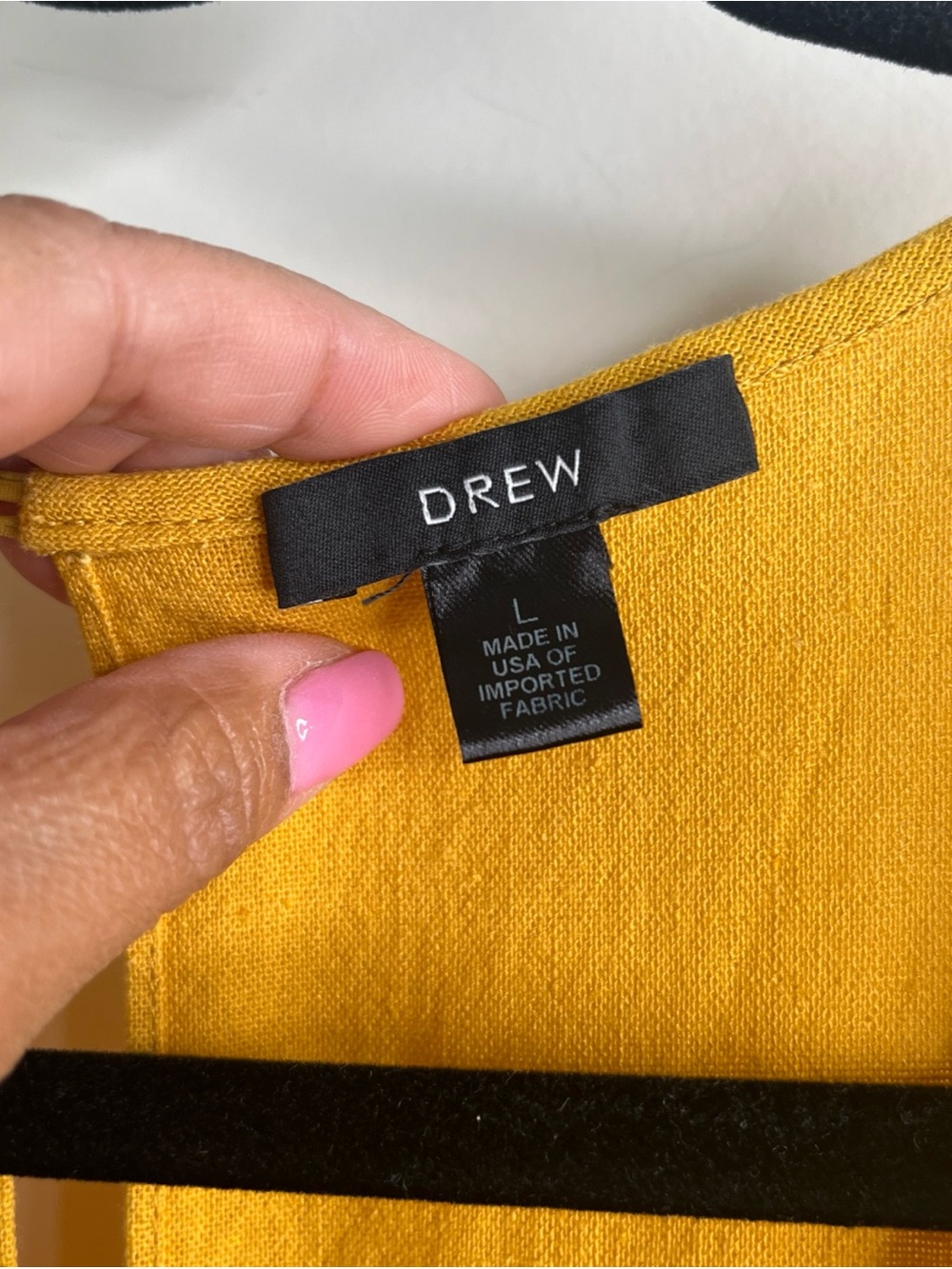 DREW by Anthropology Linen Minimalist Jumpsuit Pockets Drawstring Lrg Mustard - Picture 2 of 16